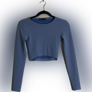 ZARA long sleeve crop top